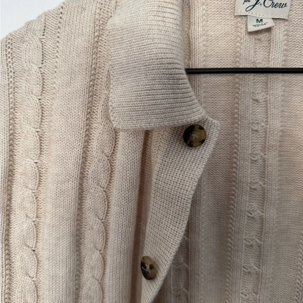 J.Crew Cream Knit Button-Up Top - Picture 2 of 2